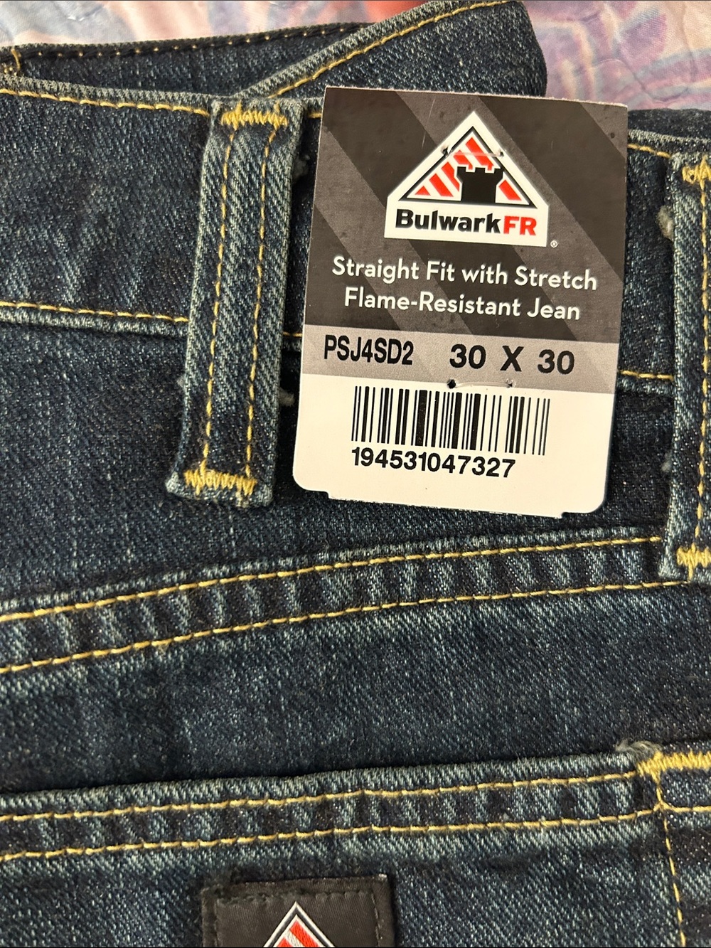 Men's Straight Fit Stretch Flame-Resistant Jeans - Dark Blue